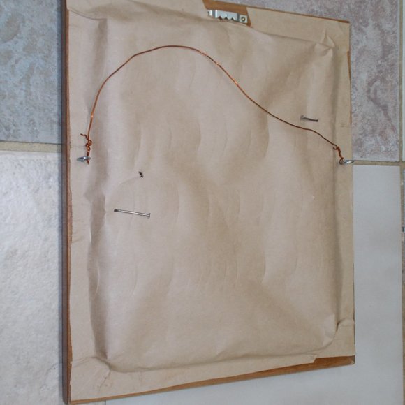 Vintage Farm Living acrylic painting 8"x10" signed & framed in wood frame - Picture 5 of 5